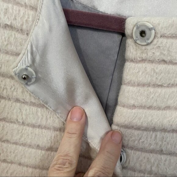 United Arrows cream luxury long fur coat size 38 - Picture 6 of 9